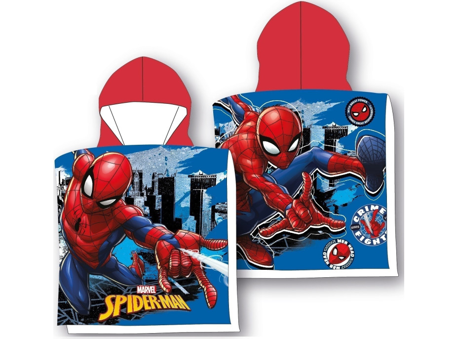 Dětská bavlněná osuška s kapucí SPIDER-MAN 55x110 cm