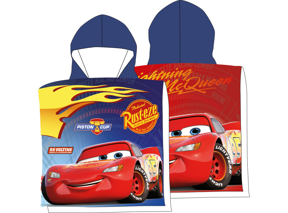 Dětská bavlněná osuška s kapucí CARS 55x110 cm
