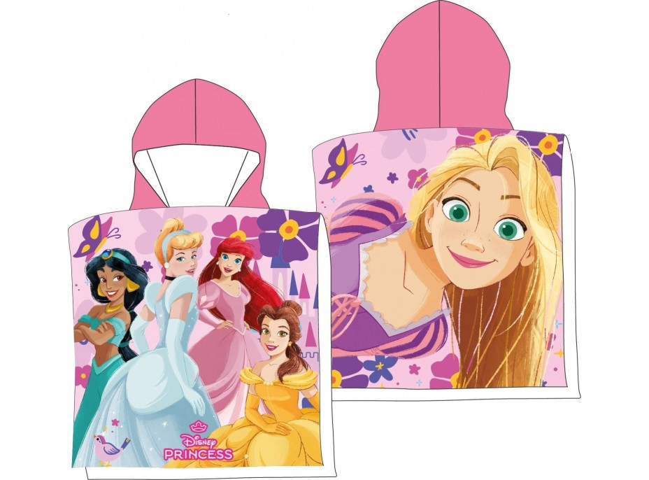 Dětská rychleschnoucí osuška s kapucí DISNEY PRINCEZNY 50x100 cm