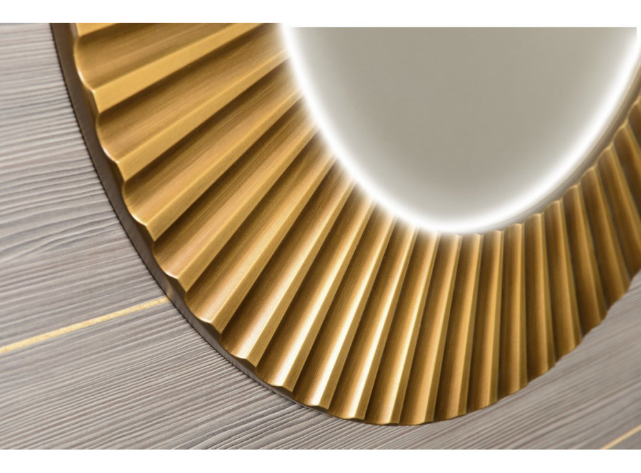 Sapho PRIDE kulaté zrcadlo s LED osvětlením v rámu ø 90cm, bronz PD954