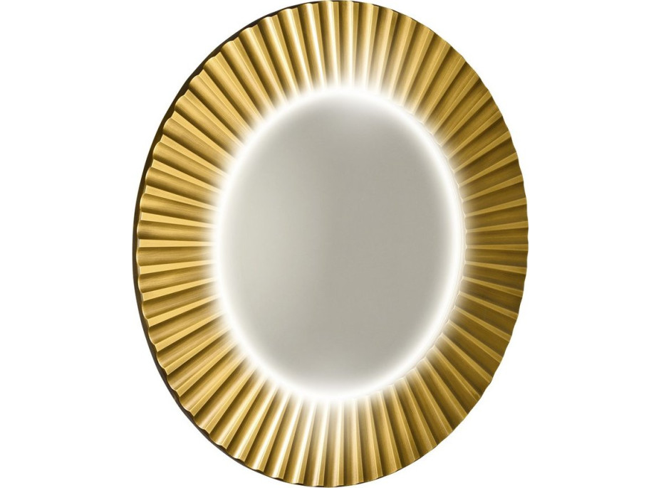Sapho PRIDE kulaté zrcadlo s LED osvětlením v rámu ø 90cm, zlato PD950
