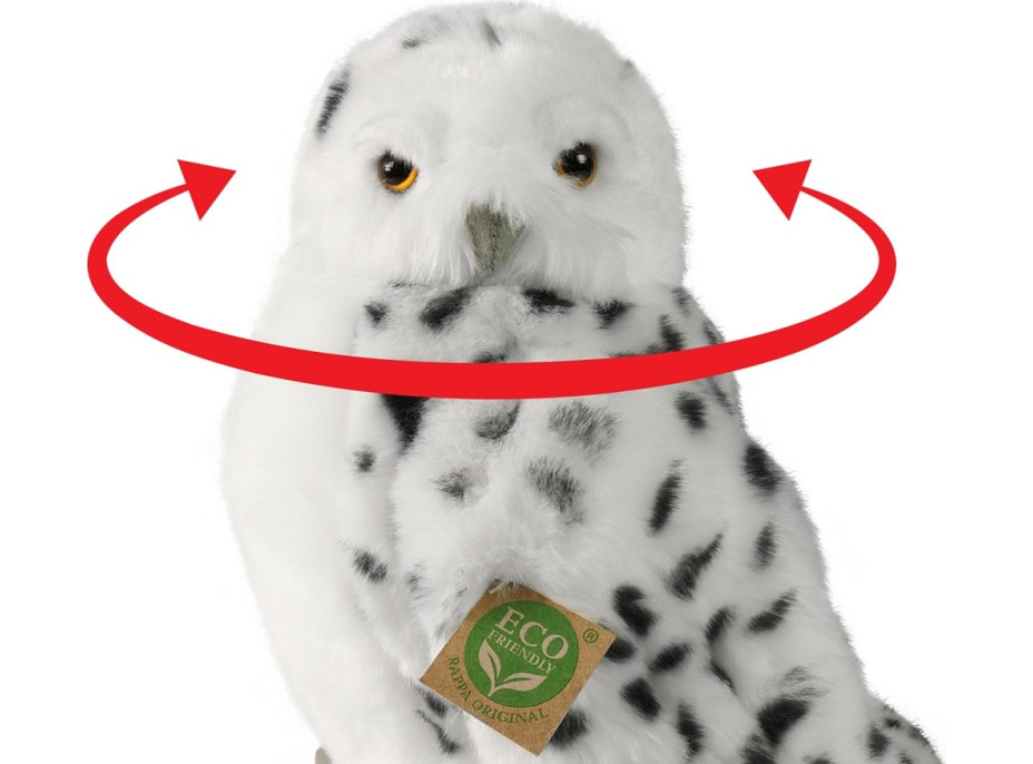 Rappa Plyšová sova/sovice sněžná s otáčející hlavou 28 cm ECO-FRIENDLY