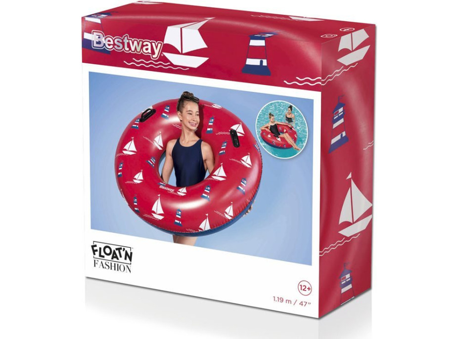 BESTWAY Nafukovací kruh s madly 119cm červený