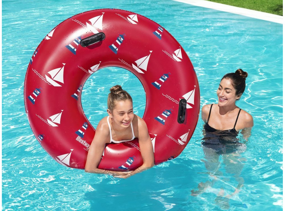 BESTWAY Nafukovací kruh s madly 119cm červený