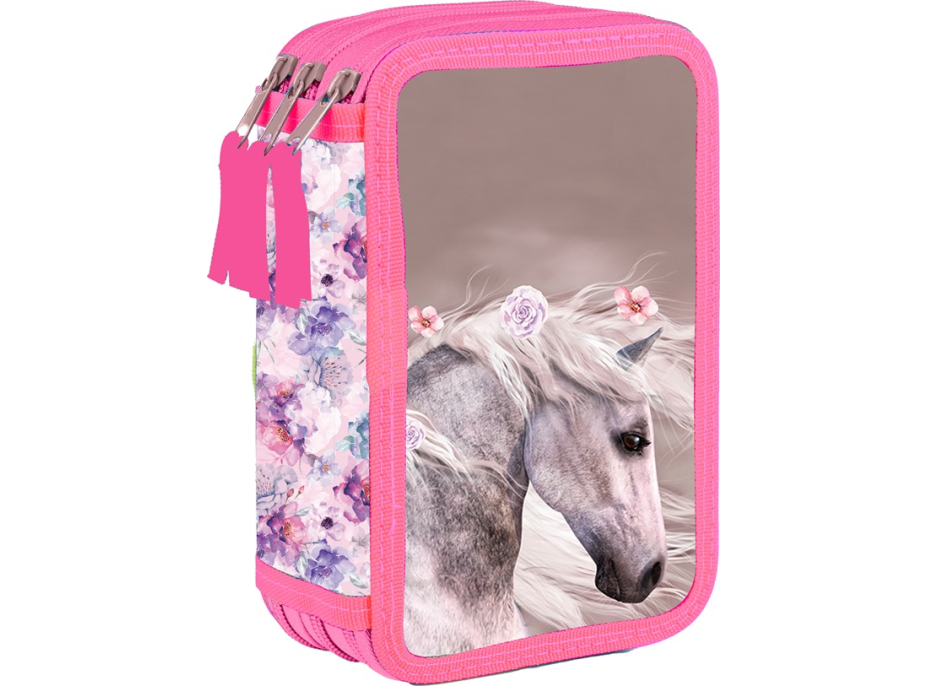 OXYBAG Školní penál třípatrový Kůň Romantic