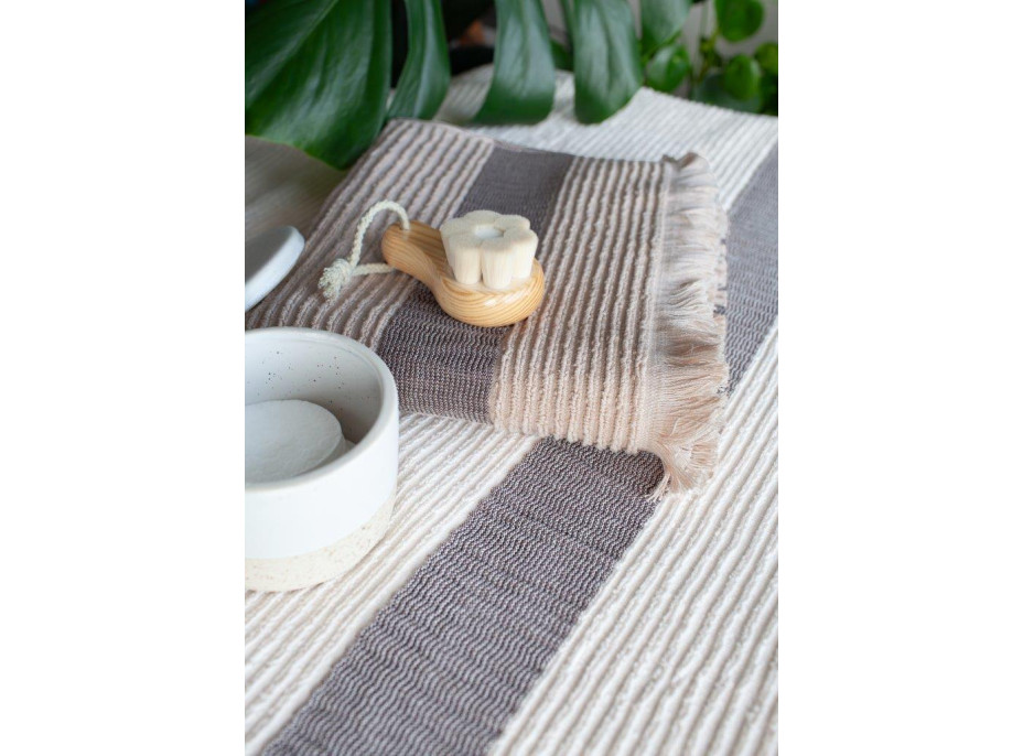 Bavlněný ručník s třásněmi FALA - 50x90 cm - 500g/m2 - béžový