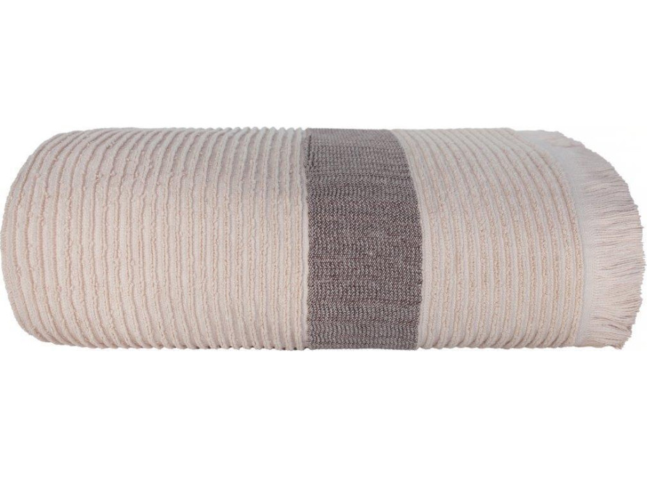 Bavlněný ručník s třásněmi FALA - 50x90 cm - 500g/m2 - béžový