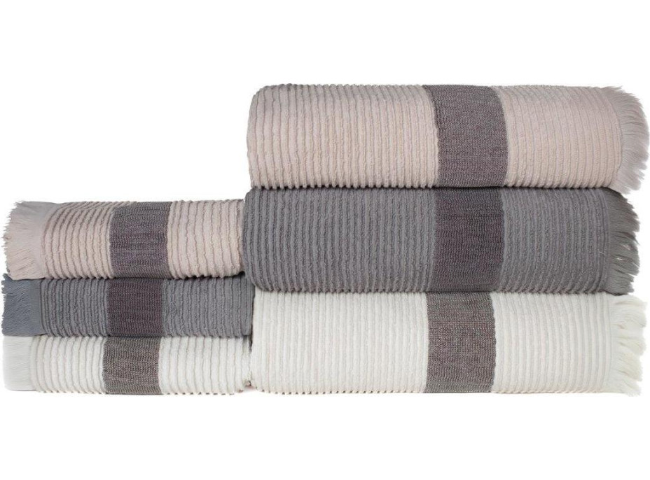 Bavlněný ručník s třásněmi FALA - 50x90 cm - 500g/m2 - béžový
