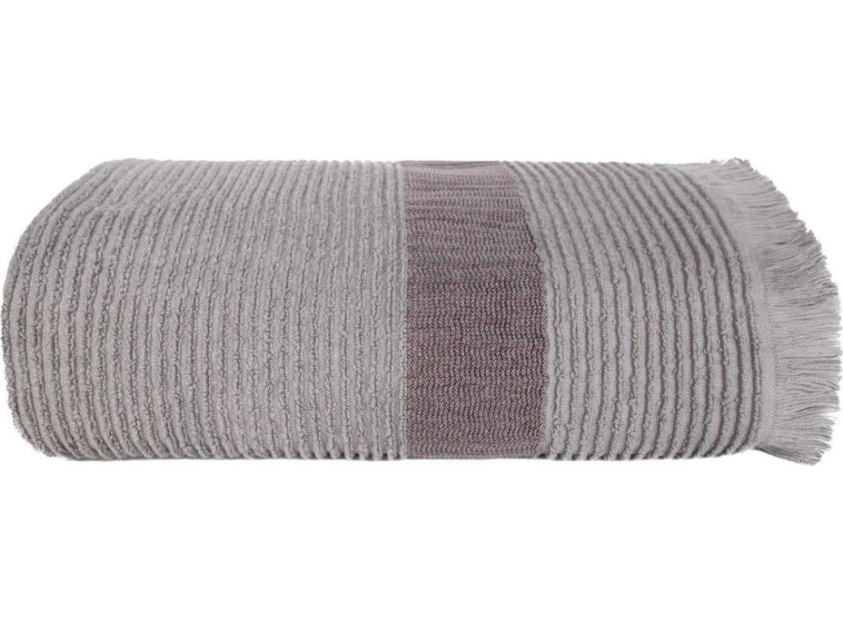 Bavlněný ručník s třásněmi FALA - 70x140 cm - 500g/m2 - šedý