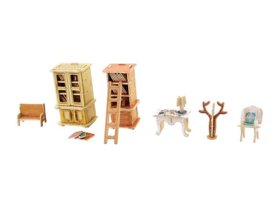 ROBOTIME 3D puzzle Vila snů: Studovna barevná 104 dílků