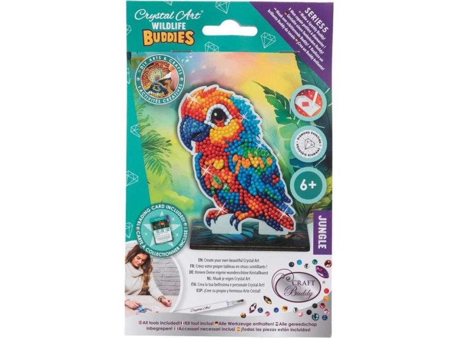CRYSTAL ART Diamantové malování Jungle: Papoušek