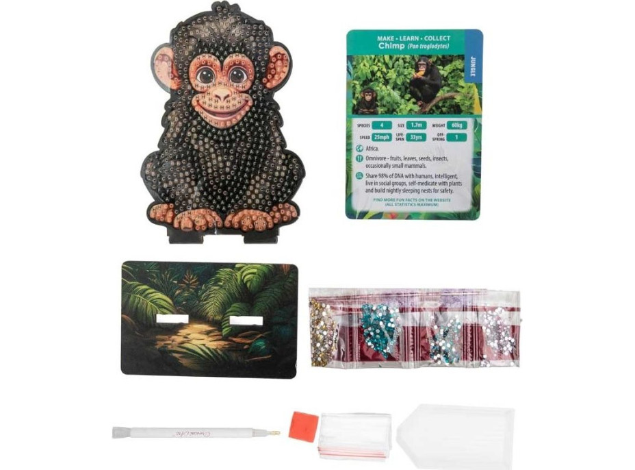 CRYSTAL ART Diamantové malování Jungle: Šimpanz