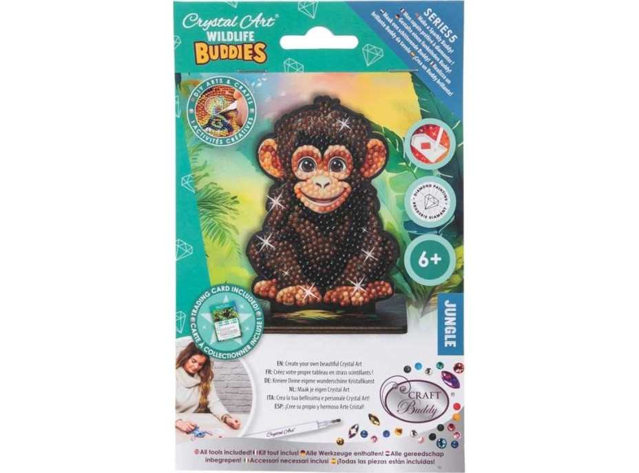CRYSTAL ART Diamantové malování Jungle: Šimpanz