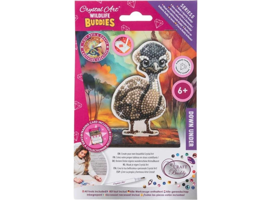 CRYSTAL ART Diamantové malování Na zemi: Emu