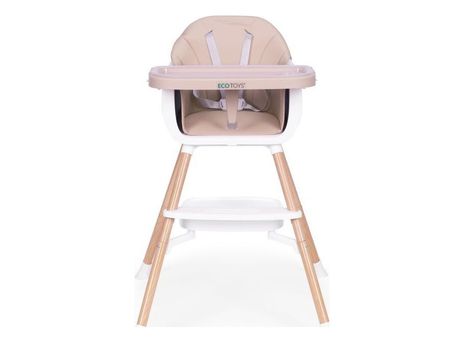 ECOTOYS Jídelní židlička 2v1 Béžová