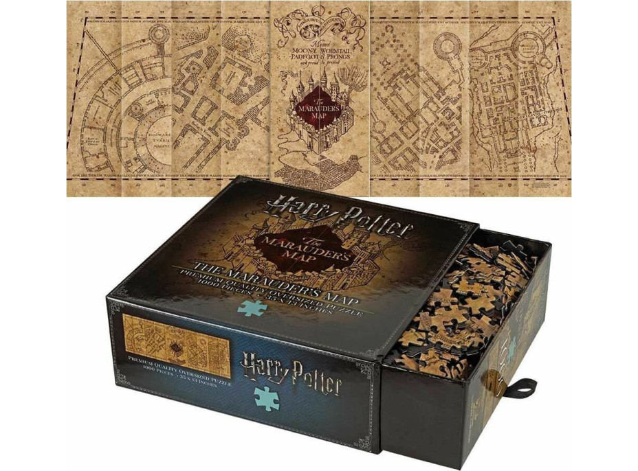 NOBLE PARTNERS Panoramatické puzzle Harry Potter: Pobertův plánek 1000 dílků