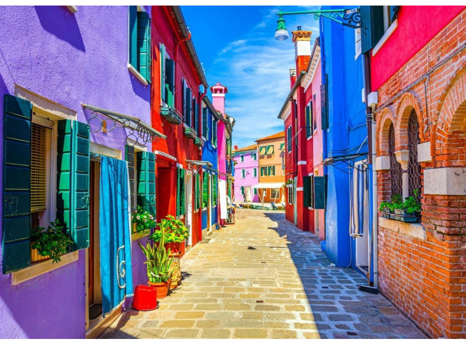 BLUEBIRD Puzzle Barevné domky na ostrově Burano 500 dílků