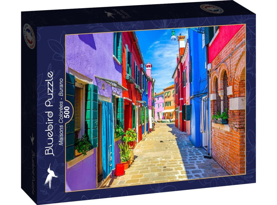 BLUEBIRD Puzzle Barevné domky na ostrově Burano 500 dílků