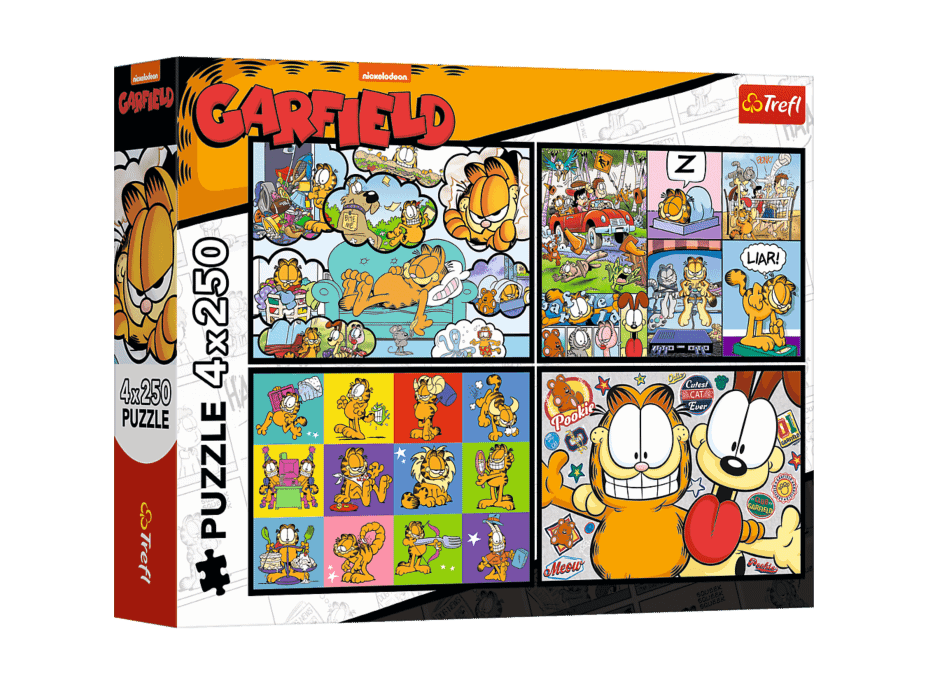 TREFL Puzzle Garfield nemá rád pondělí 4x250 dílků
