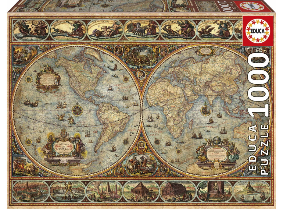 EDUCA Puzzle Historická mapa světa 1000 dílků