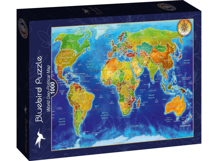 BLUEBIRD Puzzle Politická mapa 1000 dílků
