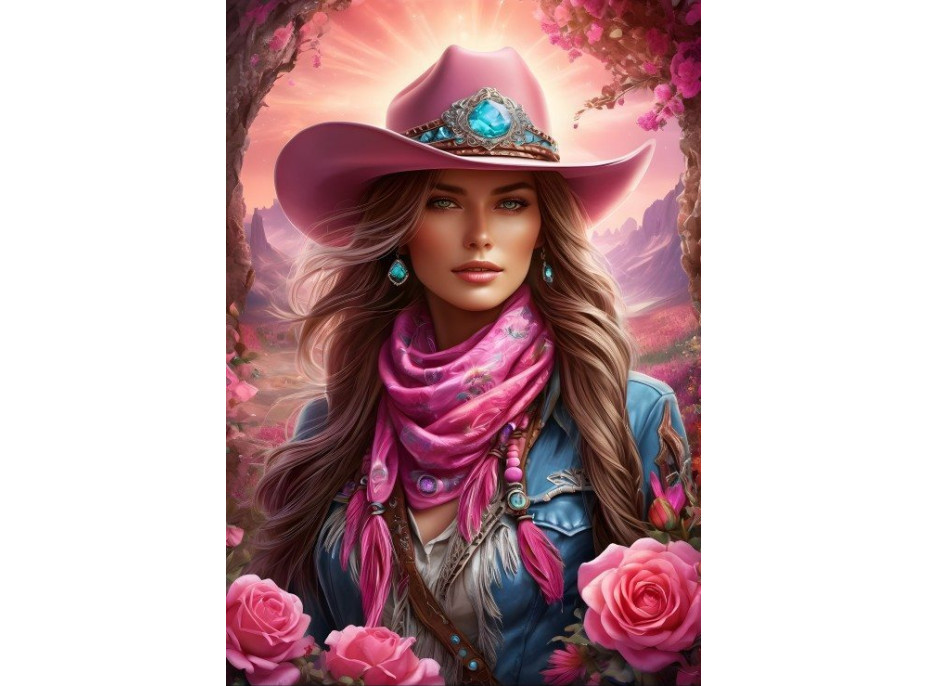 BLUEBIRD Puzzle Růžová cowgirl 1000 dílků