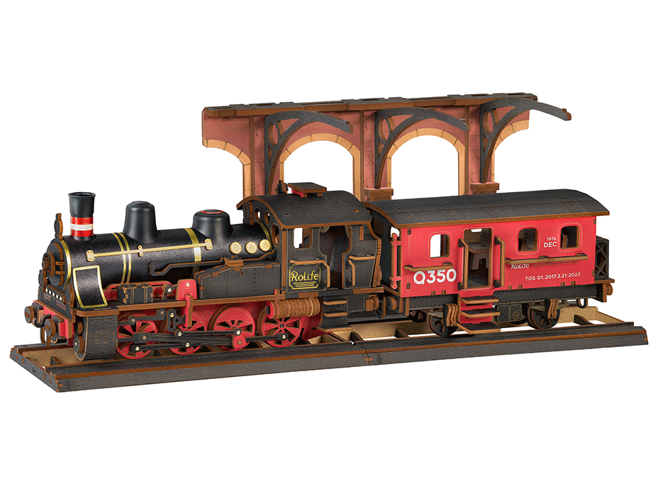 ROBOTIME Rolife 3D dřevěné puzzle Parní lokomotiva 405 dílků