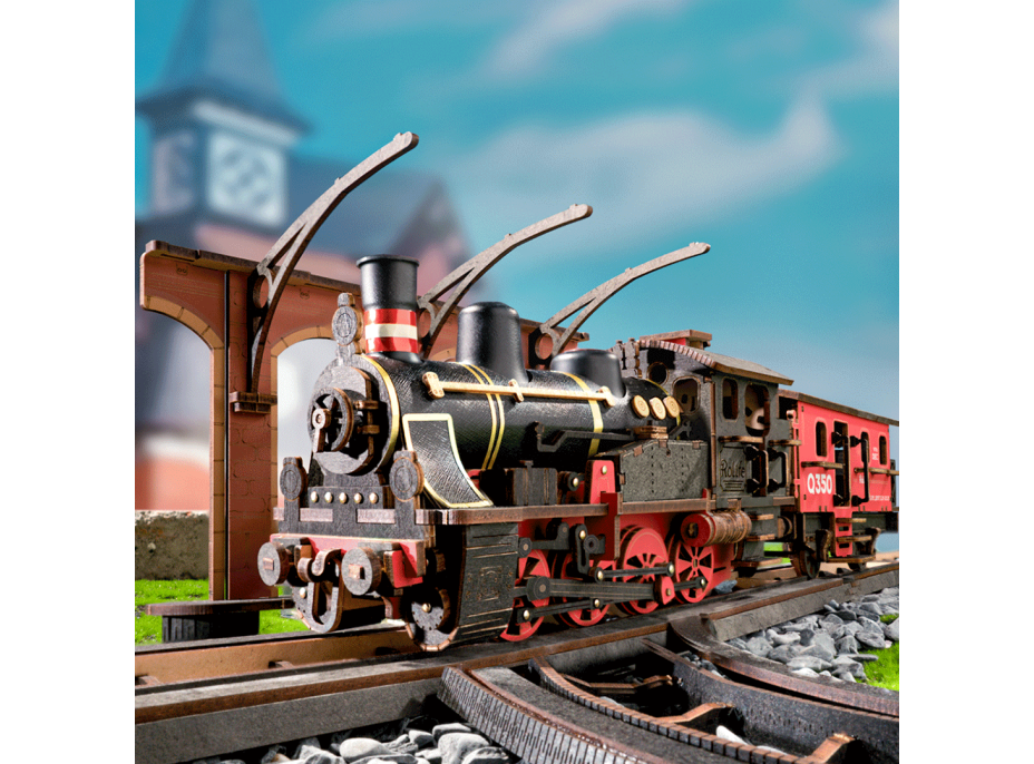 ROBOTIME Rolife 3D dřevěné puzzle Parní lokomotiva 405 dílků