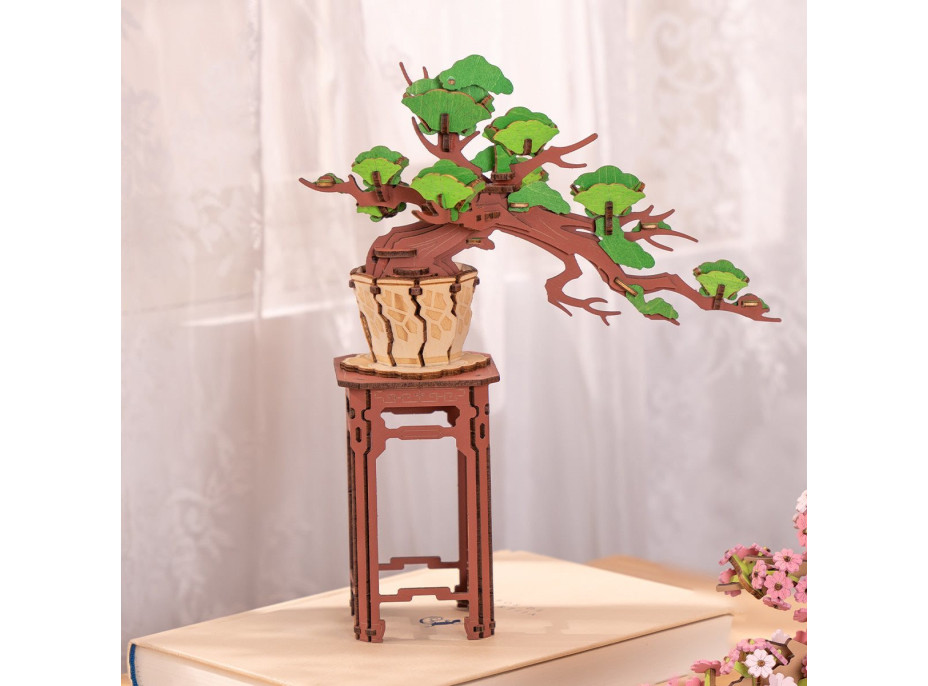 ROBOTIME Rolife DIY 3D dřevěné puzzle Bonsai z jehličnanu borovice 115 dílků