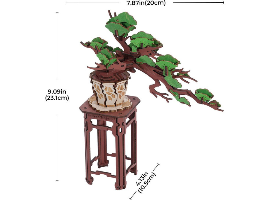 ROBOTIME Rolife DIY 3D dřevěné puzzle Bonsai z jehličnanu borovice 115 dílků