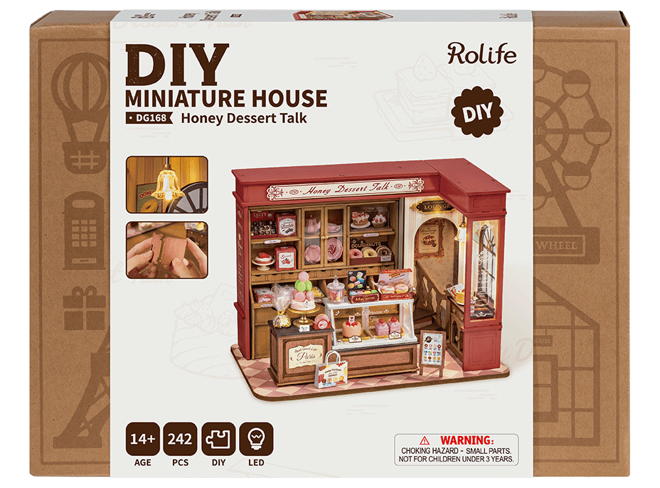 ROBOTIME Rolife DIY 3D dřevěné puzzle Cukrárna 242 dílků