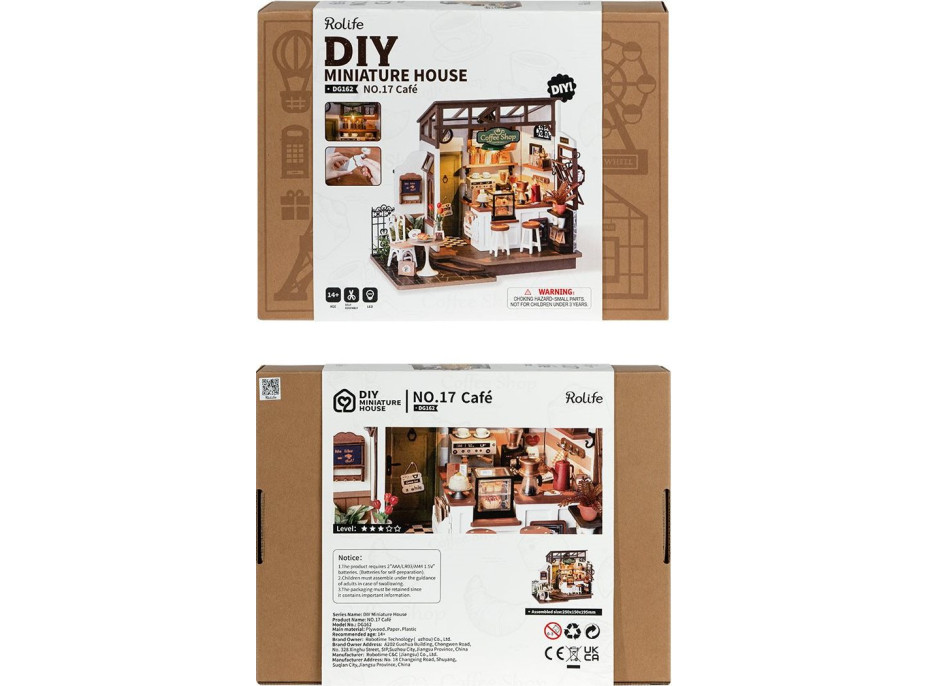 ROBOTIME Rolife DIY House: Kavárna Slow Life s LED osvětlením
