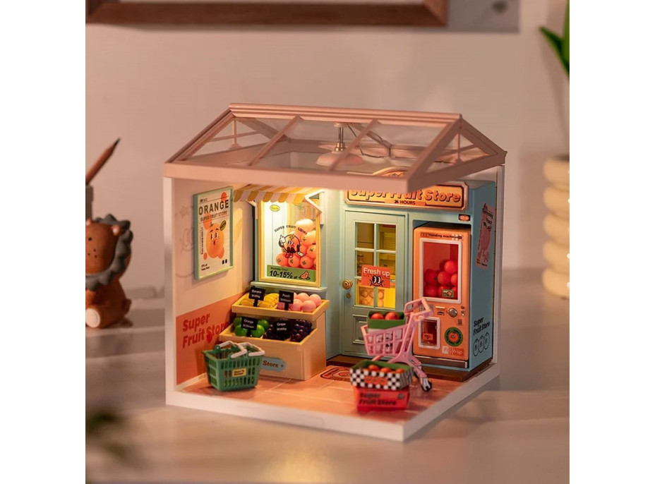 ROBOTIME Rolife DIY House: Obchod s ovocem s LED osvětlením 116 dílků