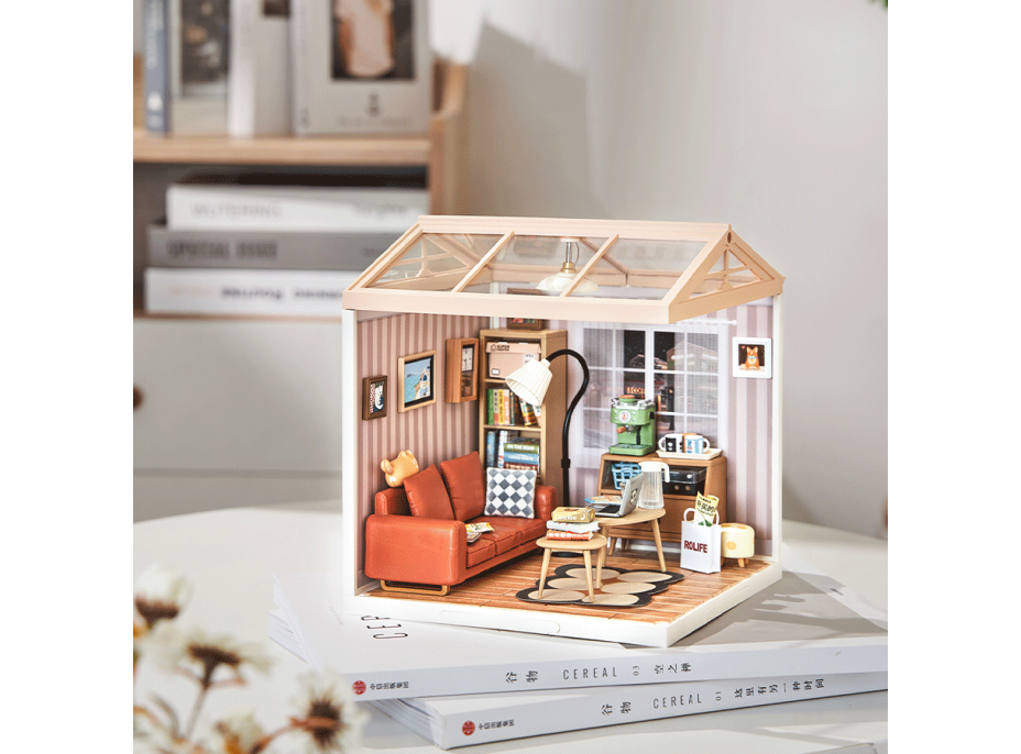 ROBOTIME Rolife DIY House: Obývací pokoj s LED osvětlením 114 dílků