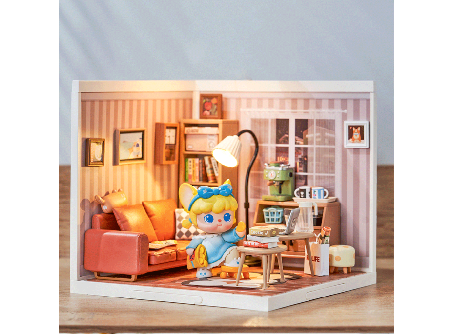ROBOTIME Rolife DIY House: Obývací pokoj s LED osvětlením 114 dílků