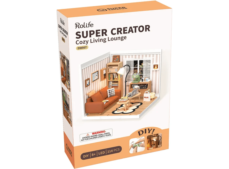 ROBOTIME Rolife DIY House: Obývací pokoj s LED osvětlením 114 dílků