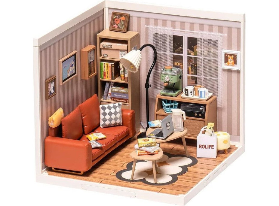 ROBOTIME Rolife DIY House: Obývací pokoj s LED osvětlením 114 dílků