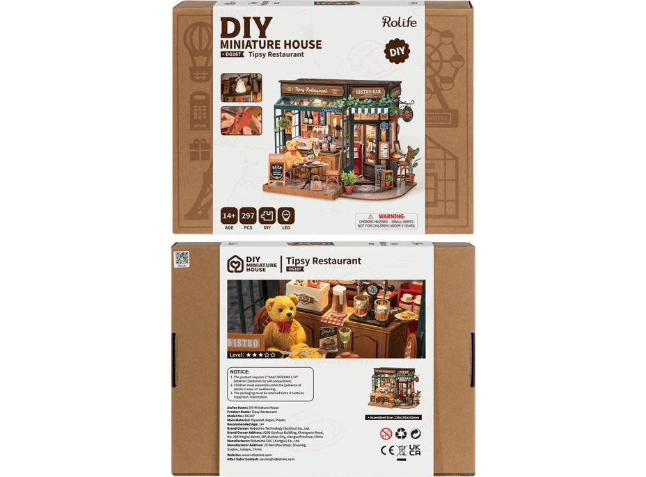 ROBOTIME Rolife DIY House: Restaurace Tipsy s LED osvětlením