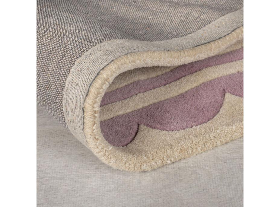 Ručně všívaný kusový koberec Lois Scallop Purple kruh