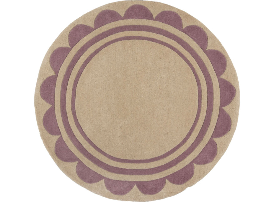 Ručně všívaný kusový koberec Lois Scallop Purple kruh