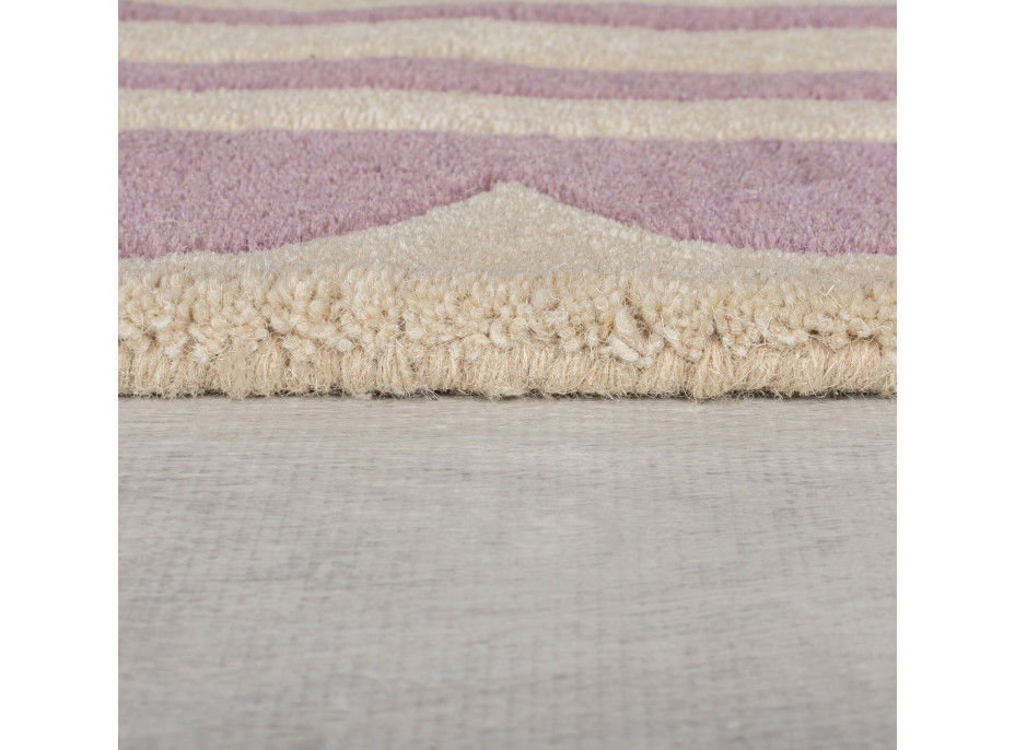 Ručně všívaný kusový koberec Lois Scallop Purple kruh