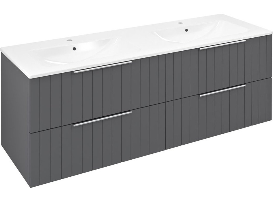 Sapho CIRASA umyvadlová skříňka s dvojumyvadlem 141x54x46cm, carina strip CR141-4141S-21