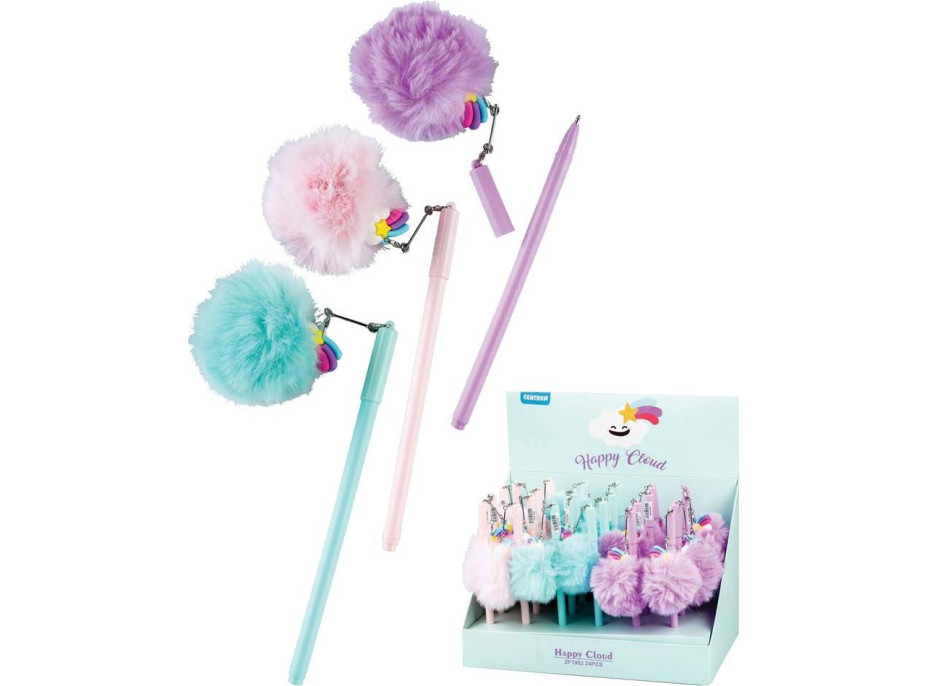 Kuličkové pero RAINBOW POMPOM | 24 ks