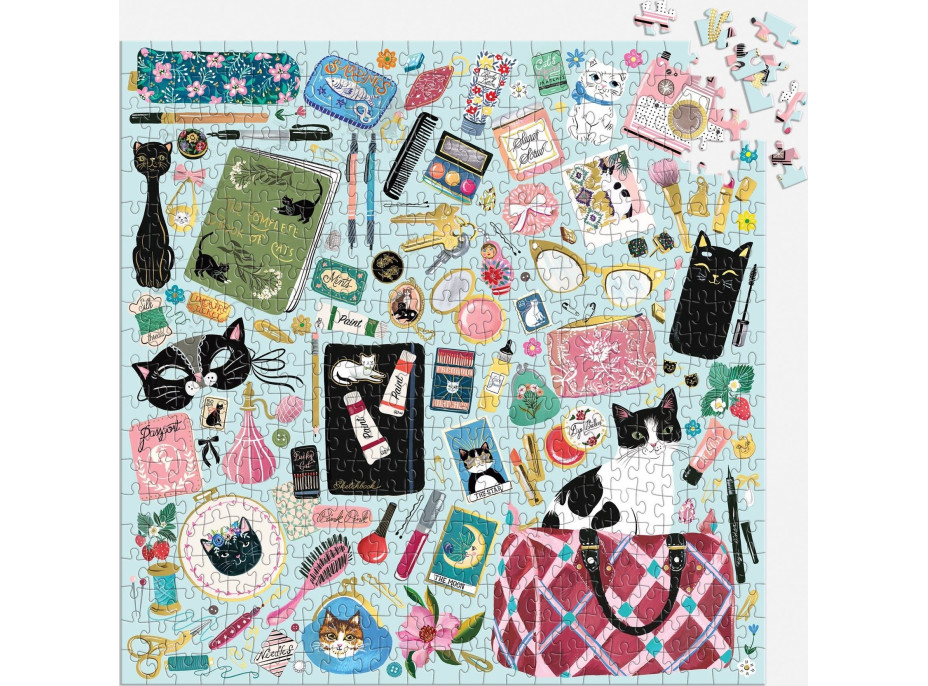 GALISON Čtvercové puzzle Kočičí doplňky 500 dílků