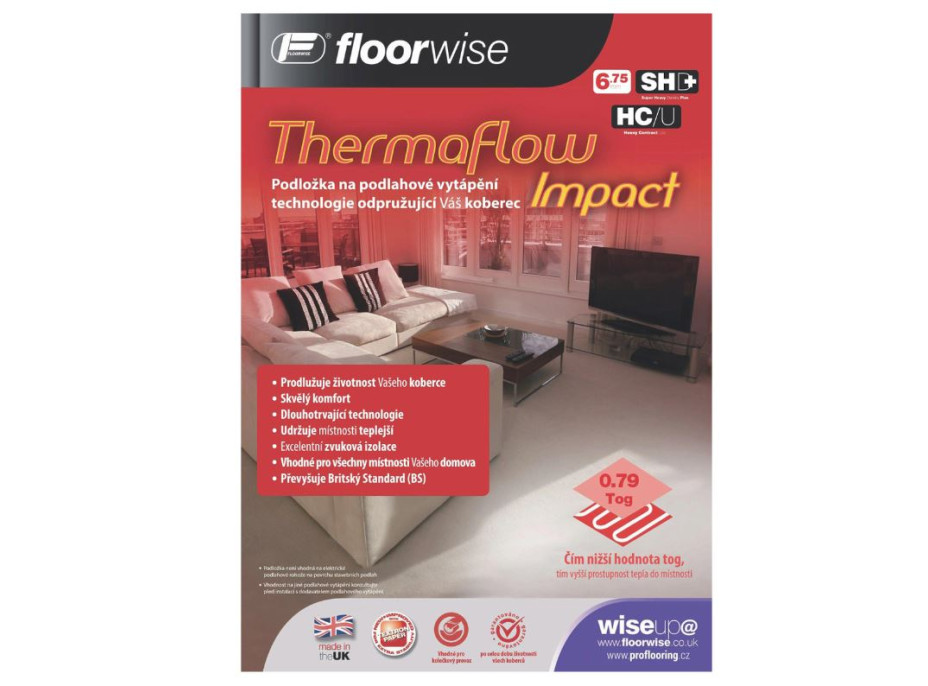 Podložka pod koberec FLOORWISE Thermalflow Impact (role 11 m2)