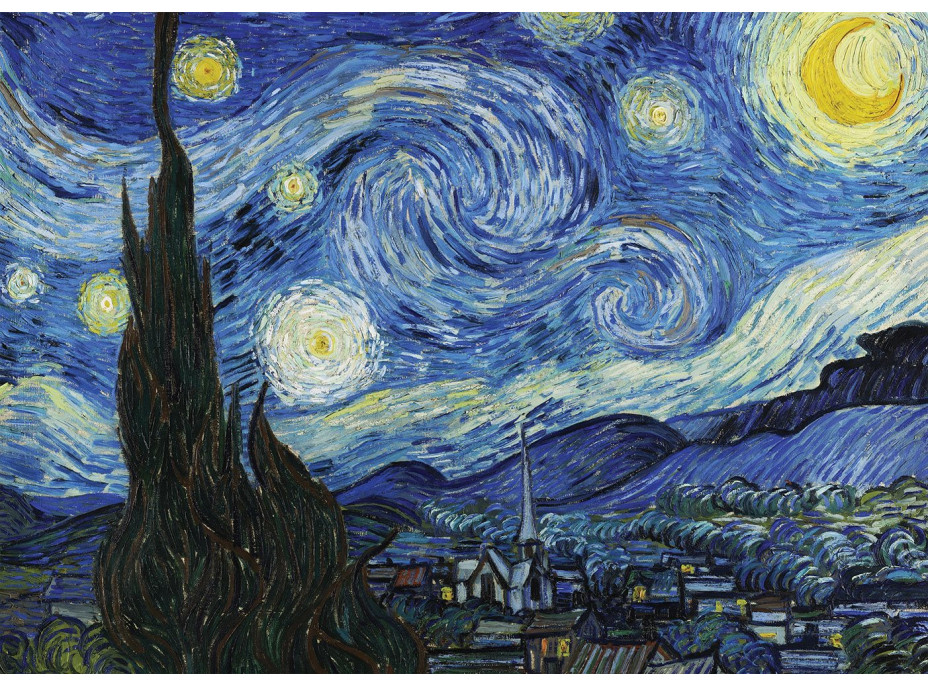 GRAFIKA Puzzle Hvězdná noc a dům Auvers 2x500 dílků
