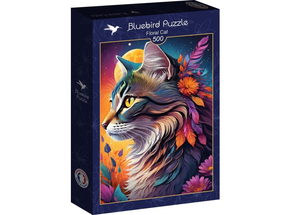 BLUEBIRD Puzzle Květinová kočka 500 dílků