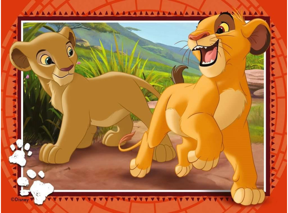 RAVENSBURGER Puzzle Lví král 4v1 (12, 16, 20, 24 dílků)