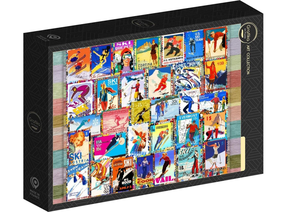 GRAFIKA Puzzle Lyžařské poštovní známky 1000 dílků