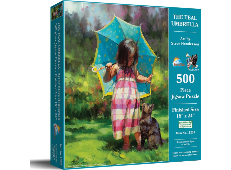 SUNSOUT Puzzle Tyrkysový deštník XXL 500 dílků